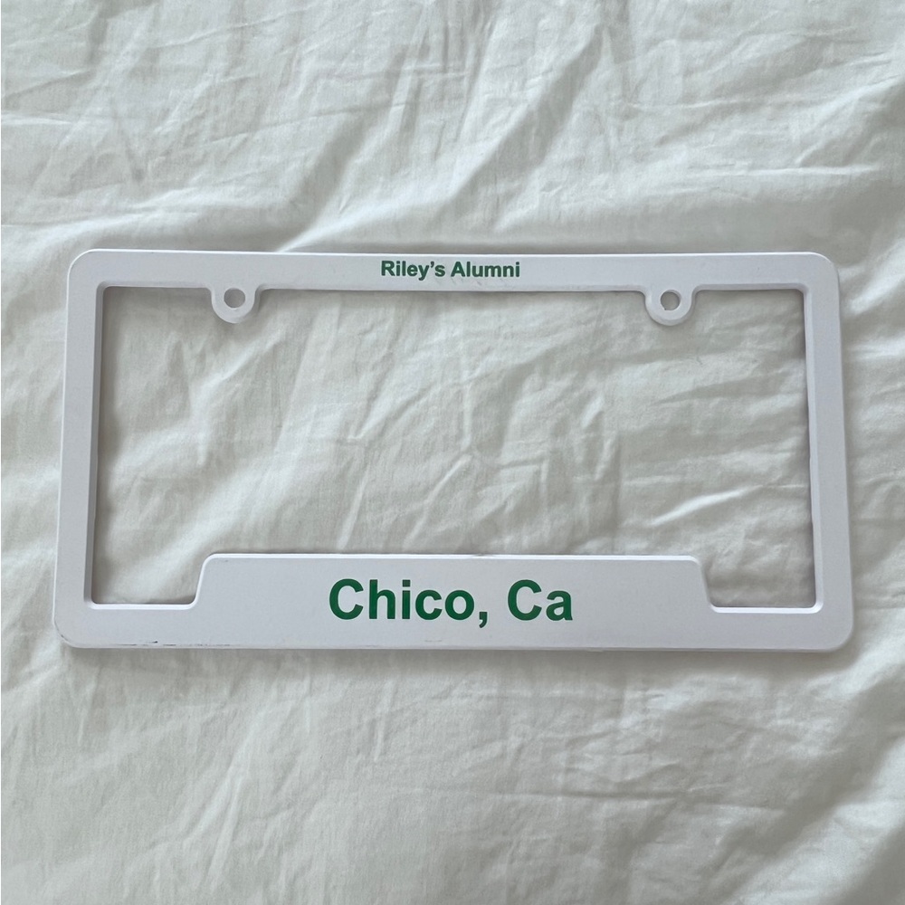 Chico, California Riley’s Alumni License Plate Perfect Condition Never Used